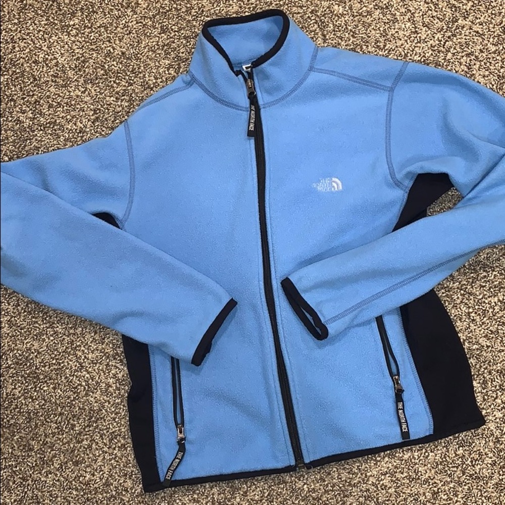 Blue and black north face